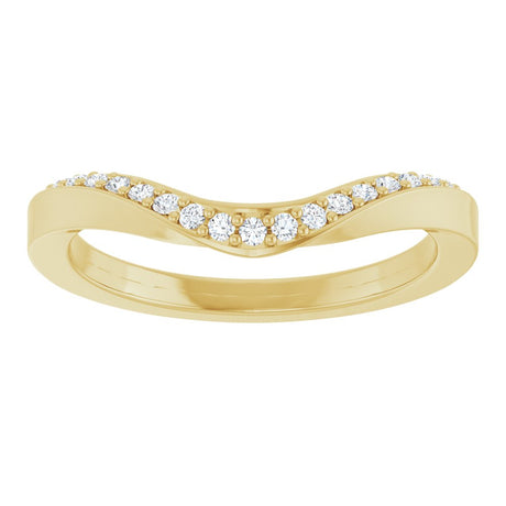 14K Yellow Gold 1/8 CTW Natural Diamond Contour Band