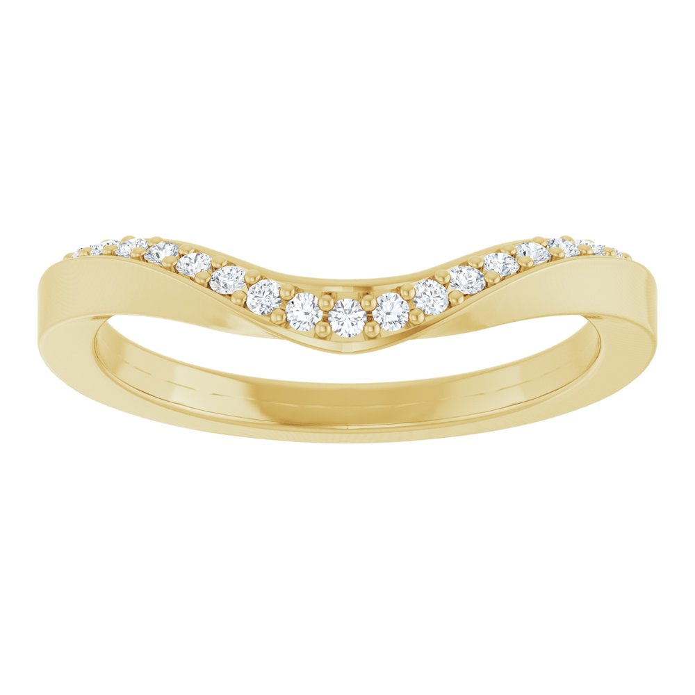 14K Yellow Gold 1/8 CTW Lab-Grown Diamond Contour Band