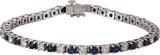 14K White Lab-Grown Blue Sapphire & 2 3/8 CTW Lab-Grown Diamond Line 7" Bracelet