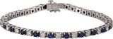 14K White Gold Lab-Grown Blue Sapphire & 2 3/8 CTW Lab-Grown Diamond Line 7" Bracelet