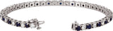 14K White Gold Lab-Grown Blue Sapphire & 2 3/8 CTW Lab-Grown Diamond Line 7" Bracelet