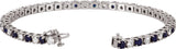 14K White Lab-Grown Blue Sapphire & 2 3/8 CTW Lab-Grown Diamond Line 7" Bracelet