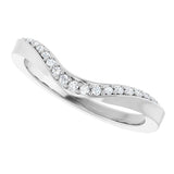 14K White Gold 1/8 CTW Natural Diamond Contour Band