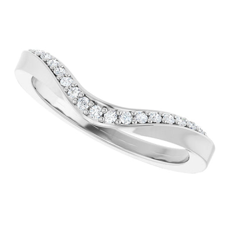 14K White Gold 1/8 CTW Natural Diamond Contour Band