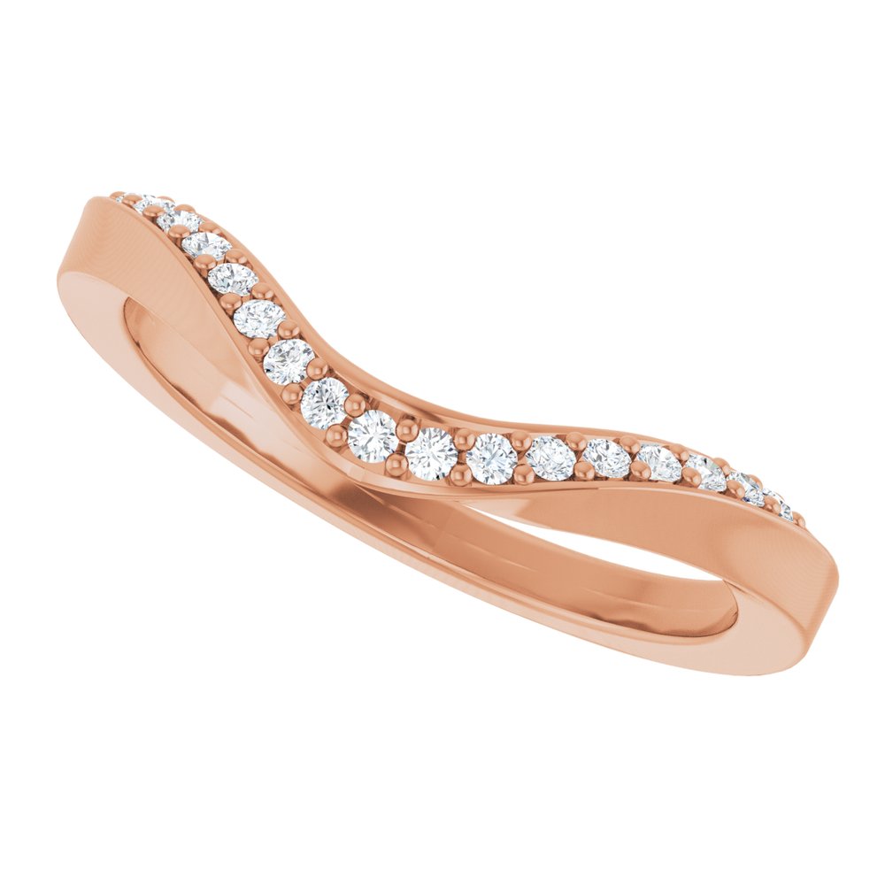 14K Rose Gold 1/8 CTW Lab-Grown Diamond Contour Band