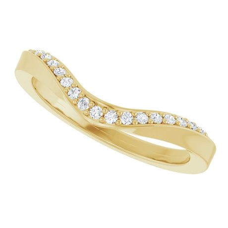 14K Yellow Gold 1/8 CTW Lab-Grown Diamond Contour Band