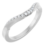 14K White Gold 1/8 CTW Natural Diamond Contour Band