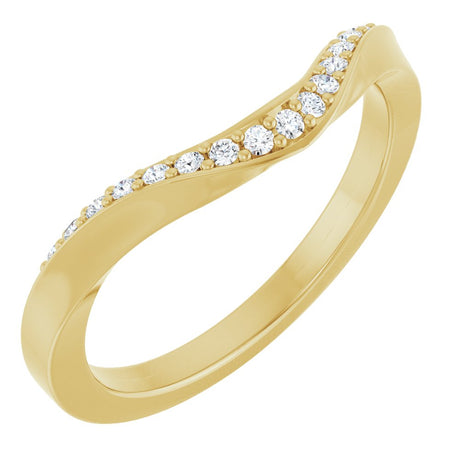 14K Yellow Gold 1/8 CTW Lab-Grown Diamond Contour Band