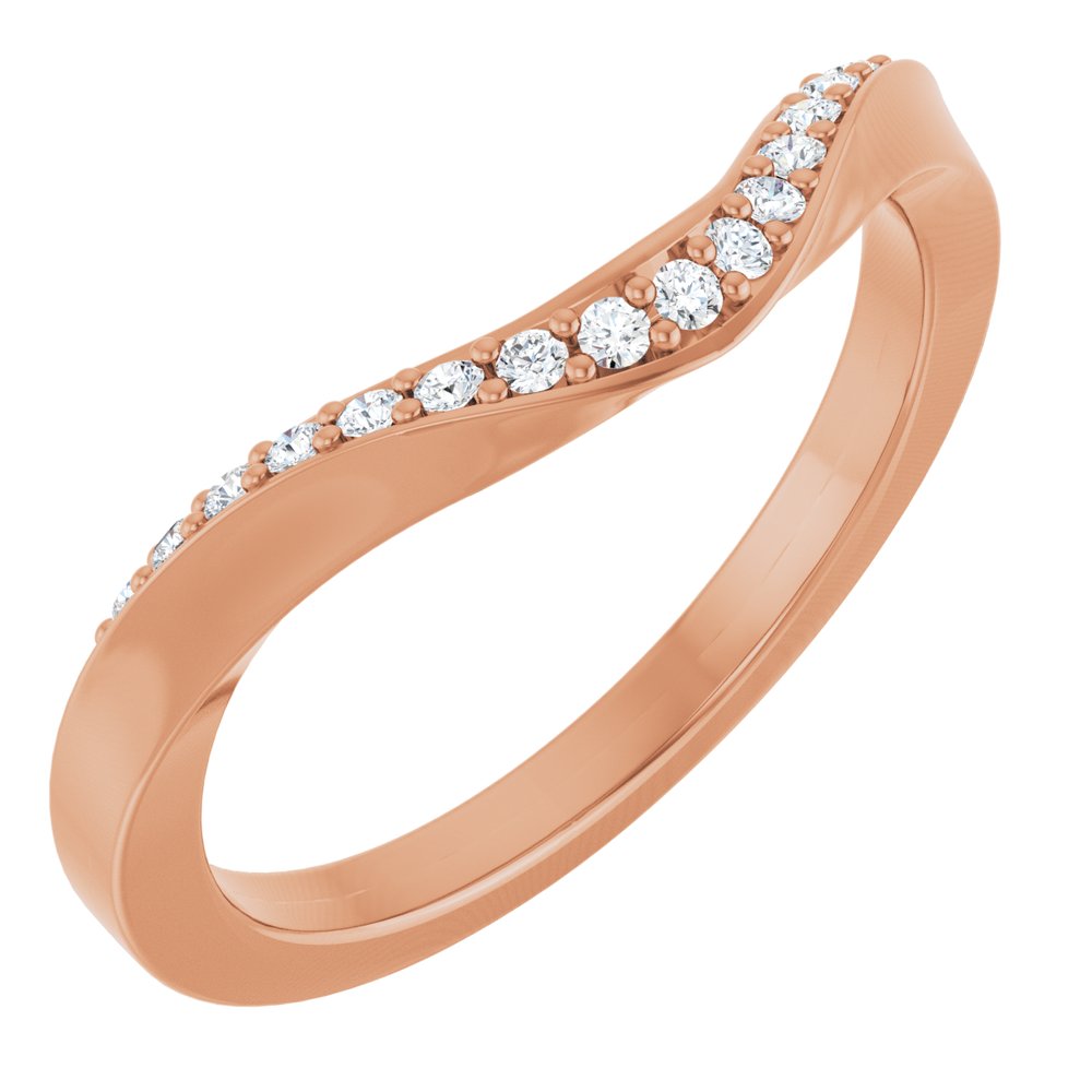 14K Rose Gold 1/8 CTW Lab-Grown Diamond Contour Band