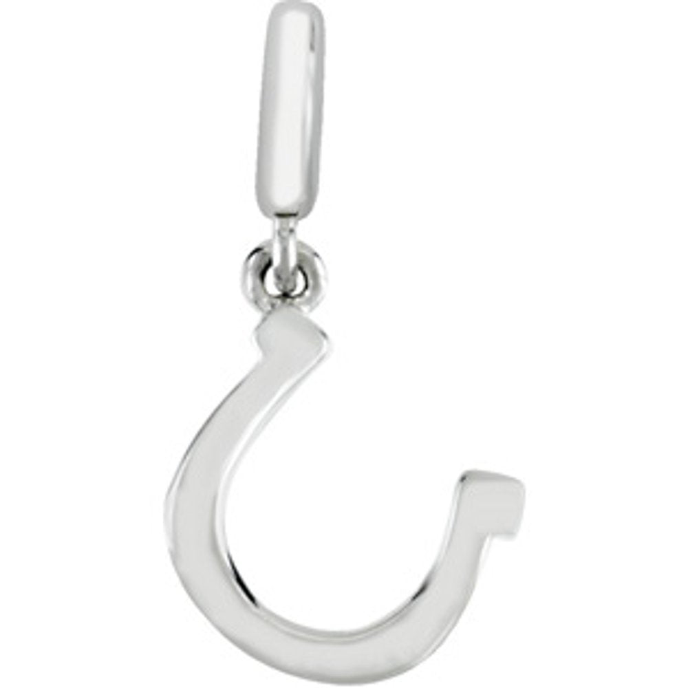 14K White Horseshoe Charm