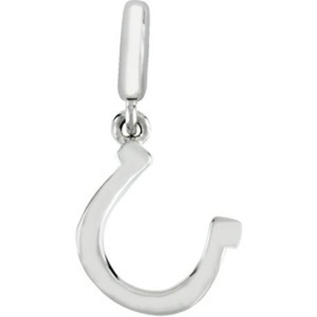 14K White Horseshoe Charm/Pendant