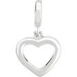 14K White Gold Heart Charm/Pendant