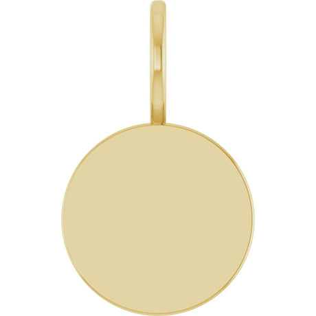 14K Yellow Gold Engravable Disc Charm/Pendant