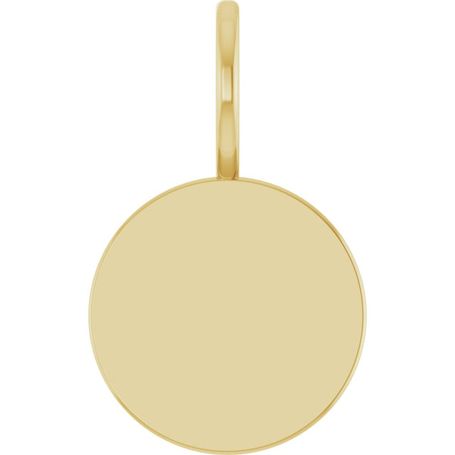 14K Yellow Gold Engravable Disc Charm/Pendant