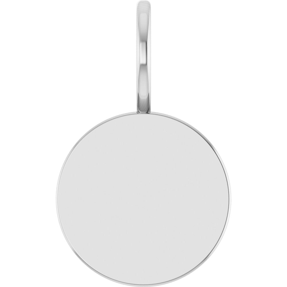 14K White Gold Engravable Disc Charm/Pendant