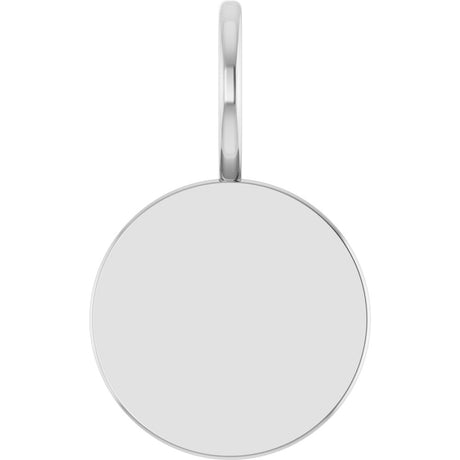 14K White Gold Engravable Disc Charm/Pendant