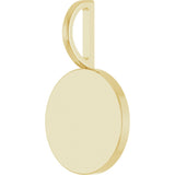 14K Yellow Gold Engravable Disc Charm/Pendant