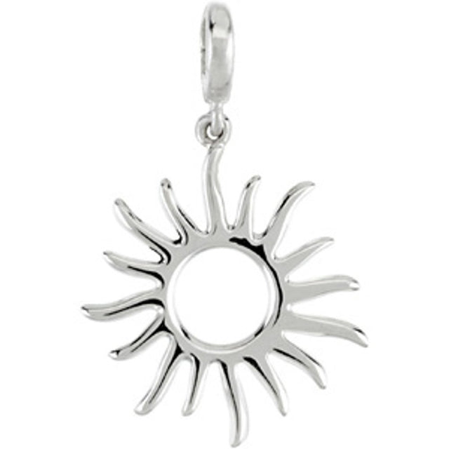 14K White Sun Charm