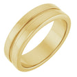 14K Yellow Gold 6 mm Grooved Band Size 10