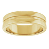 14K Yellow Gold 6 mm Grooved Band Size 10