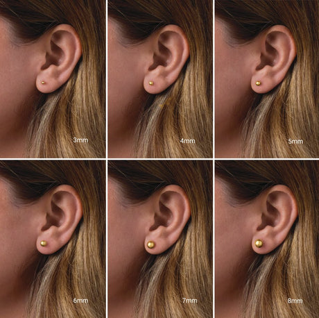 14K Rose 6 mm Ball Earrings