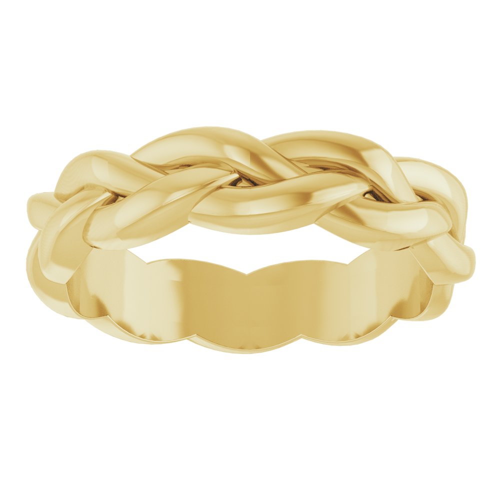 18K Yellow Gold 4 mm Woven-Design Band Size 5