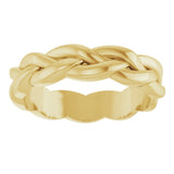 18K Yellow Gold 4 mm Woven-Design Band Size 5