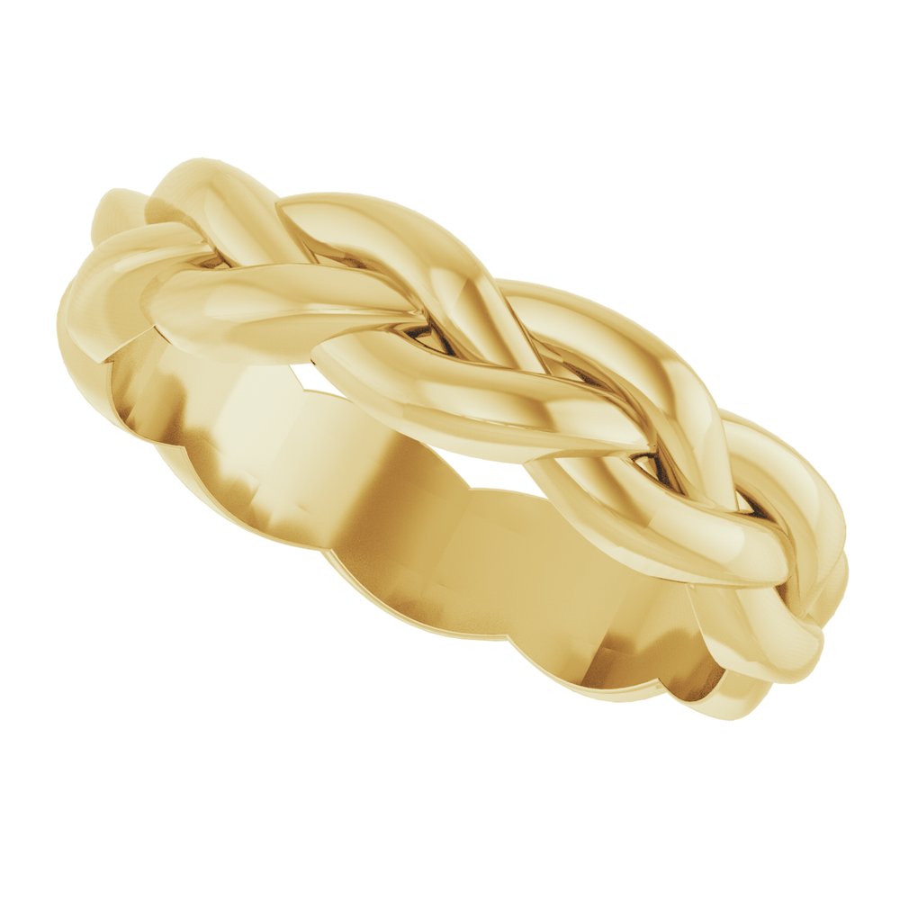 18K Yellow Gold 4 mm Woven-Design Band Size 5