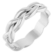 14K White Gold 4 mm Woven-Design Band Size 6