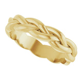 14K Yellow Gold 4 mm Woven-Design Band Size 6