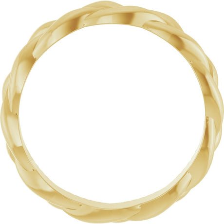18K Yellow Gold 4 mm Woven-Design Band Size 7.5