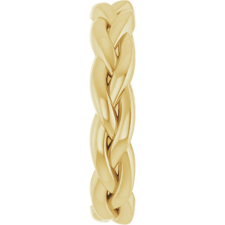 18K Yellow Gold 4 mm Woven-Design Band Size 7.5