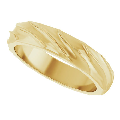 14K Yellow Gold 4 mm Ridged Band Size 7