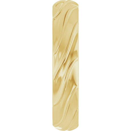 14K Yellow Gold 4 mm Ridged Band Size 7