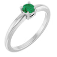 Sterling Silver Natural Emerald Ring