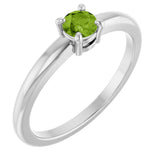 14K White Gold Natural Peridot Ring