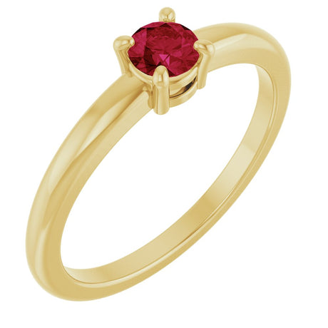 14K Yellow Gold Natural Ruby Ring