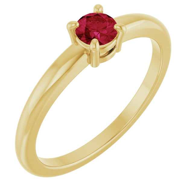 14K Yellow Gold Natural Ruby Ring