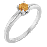 14K White Gold Natural Citrine Ring