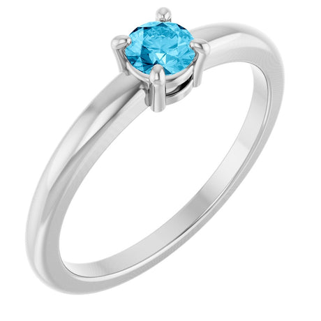 14K White Gold Natural Aquamarine Ring