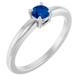 14K White Gold Natural Blue Sapphire Ring