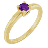 14K Yellow Gold Natural Amethyst Ring