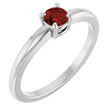 14K White Gold Natural Mozambique Garnet Ring