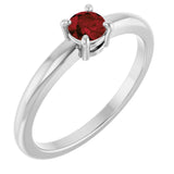14K White Gold Natural Mozambique Garnet Ring