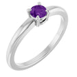 Sterling Silver Natural Amethyst Ring
