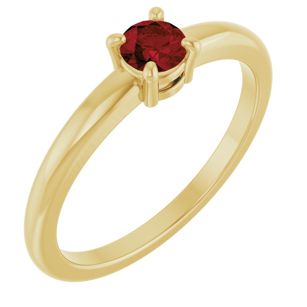 14K Yellow Gold Natural Mozambique Garnet Ring