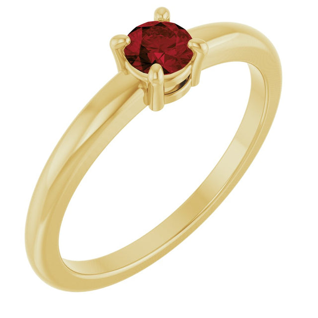 14K Yellow Gold Natural Mozambique Garnet Ring