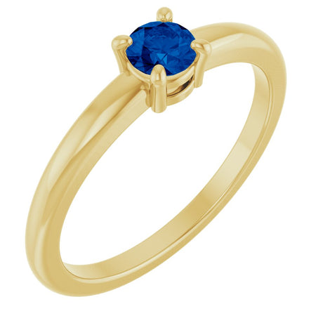 14K Yellow Gold Natural Blue Sapphire Ring