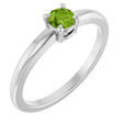 Sterling Silver Natural Peridot Ring