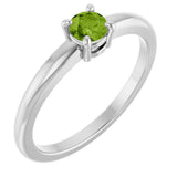 Sterling Silver Natural Peridot Ring